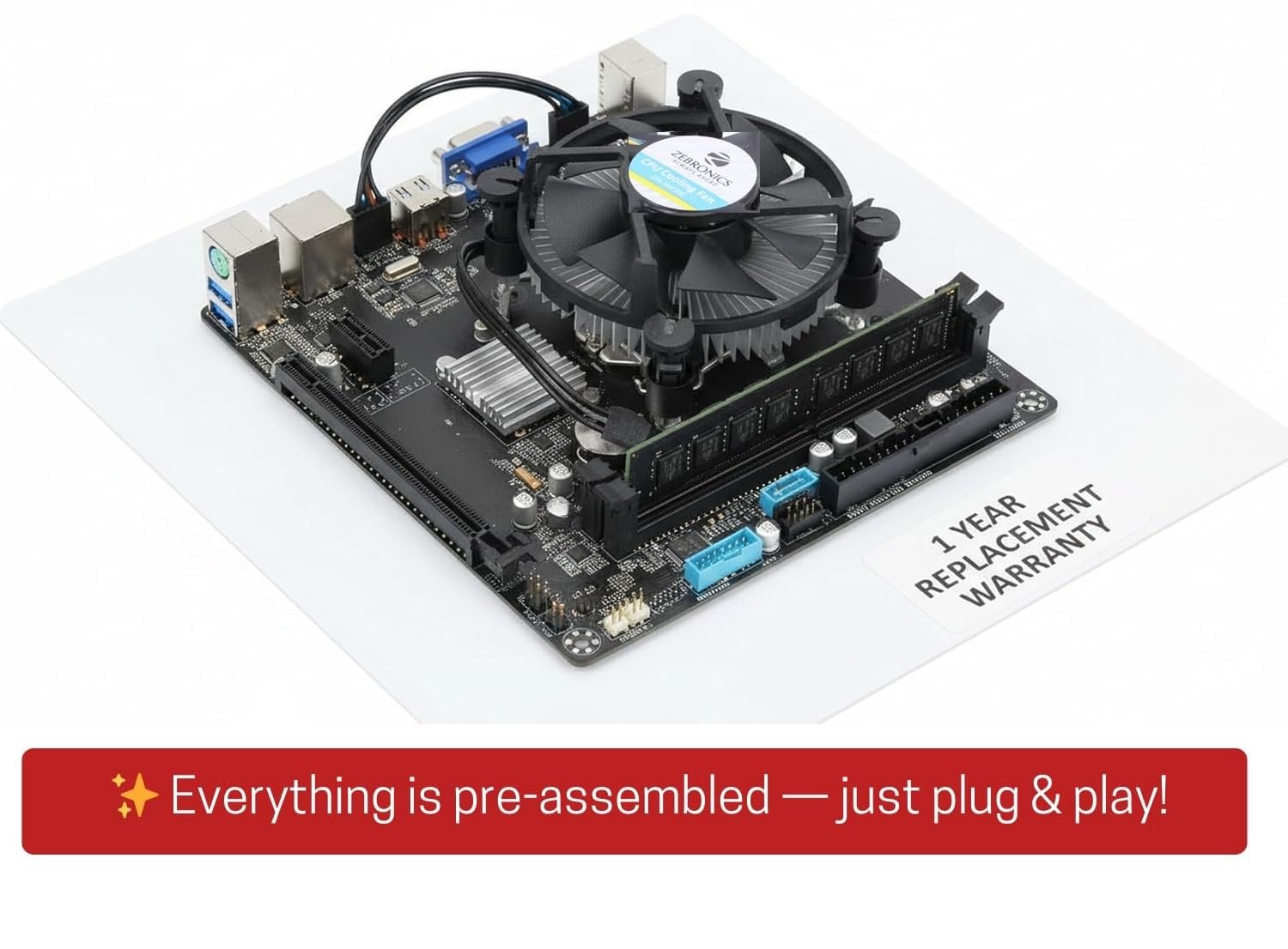 Zebronics H61 Chipsrt Motherboard Kit with Processor i5 3470 2.90Ghz + 8GB DDR3 RAM + Free CPU Fan