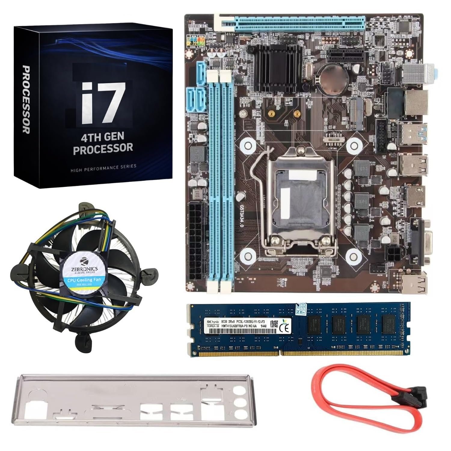 H81 Motherboard Combo with i7 4th Gen 4770/4790 + 8GB DDR3 1600MHz RAM + CPU Fan – Pre-Assembled & Pre-Tested Desktop Combo Ideal for Video Editing, Gaming & Multitasking with 1 Year Warranty