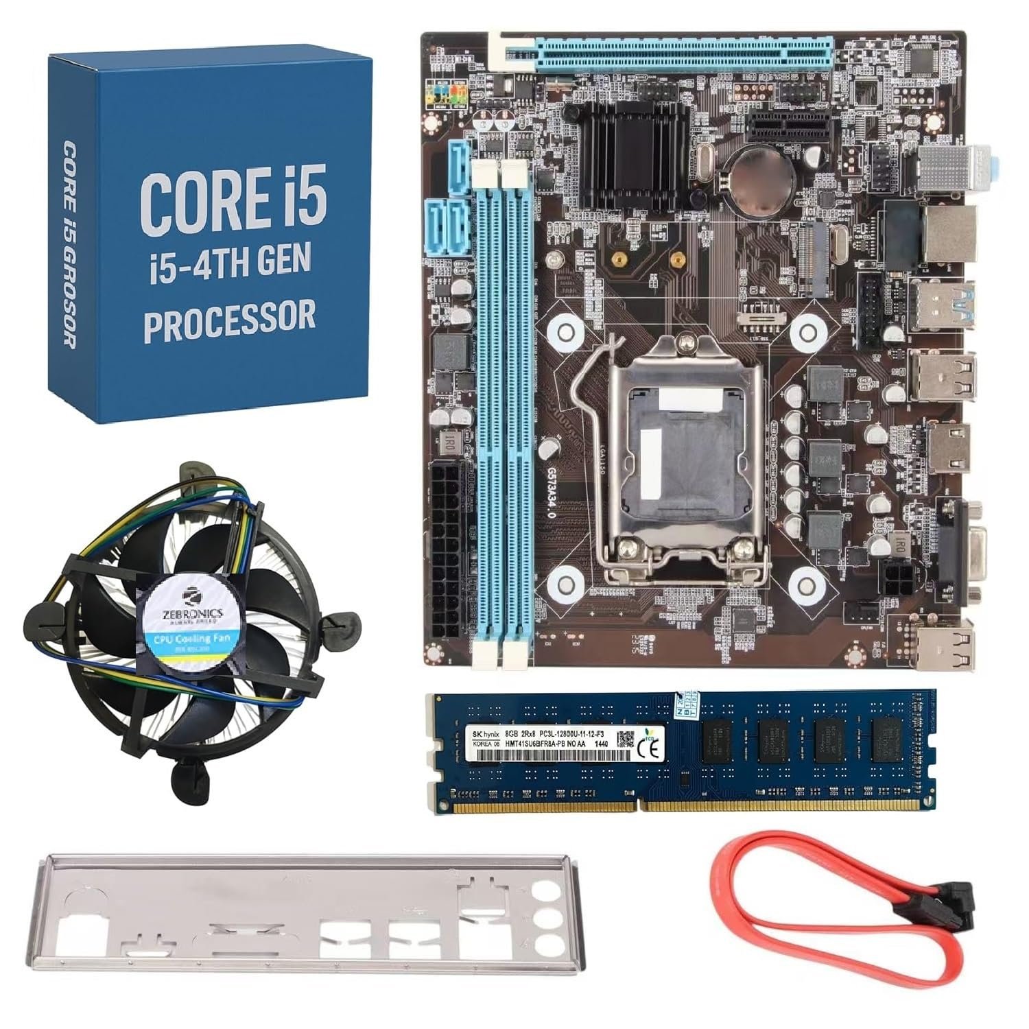 H81 Motherboard with i5 4th Gen 4570/4590/4460/4440 + 8GB DDR3 1600MHz RAM + CPU Fan – Pre-Assembled & Pre-Tested Desktop Combo Ideal for Student PCs, Professional and Home Media, with 1 Year Warranty