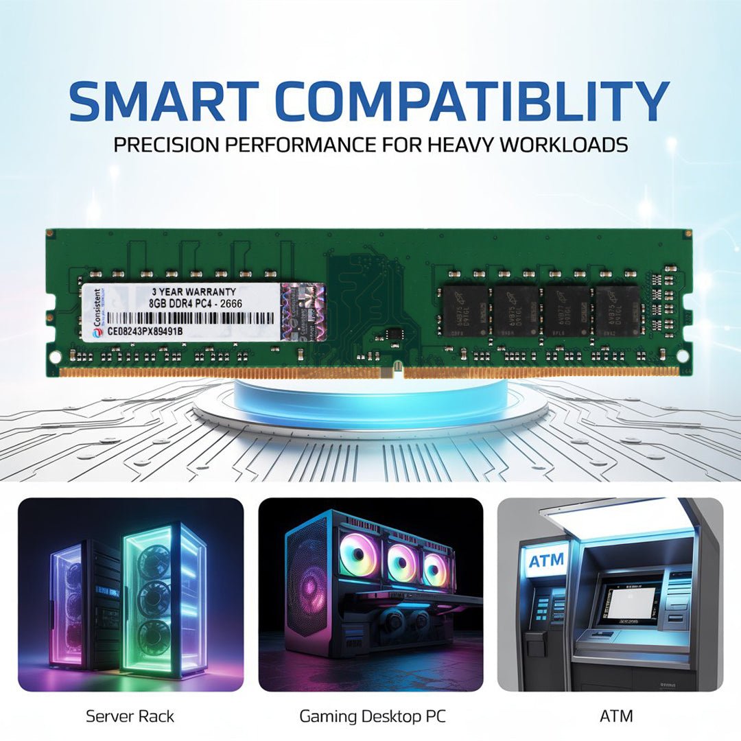 Consistent 8GB DDR4, Desktop RAM,2666Mhz