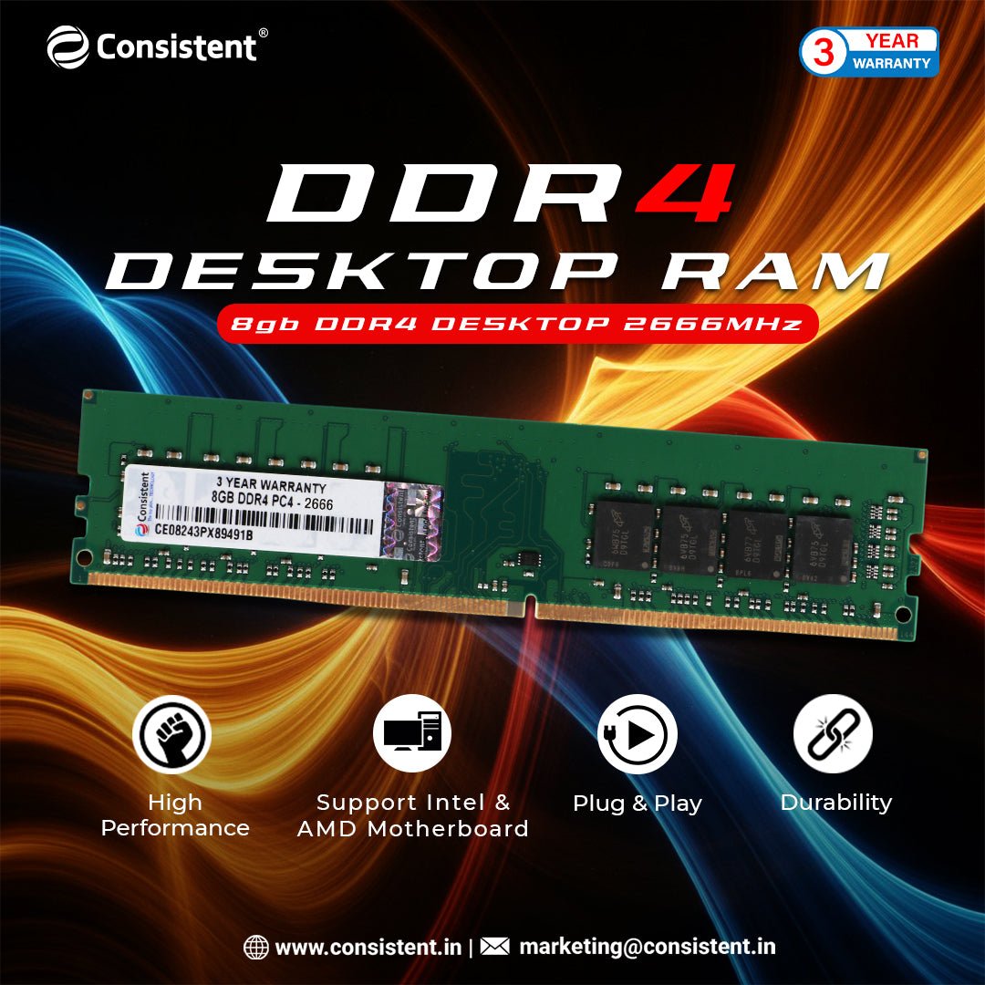 Consistent 8GB DDR4, Desktop RAM,2666Mhz